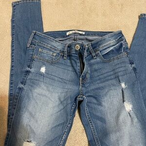 Hollister Medium Blue Ripped Skinny Jeans